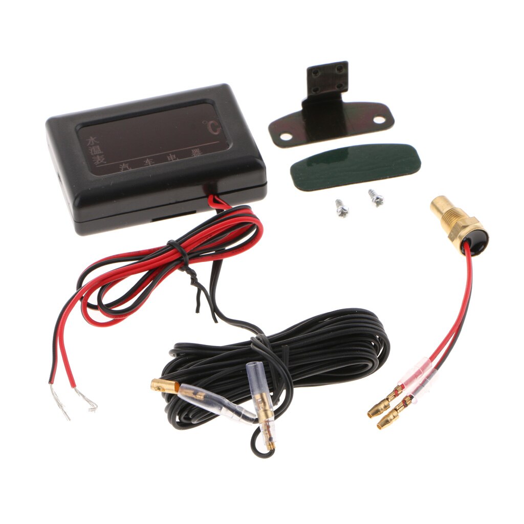 1 set  dc12v-24v bil lcd digital vattentempmätare med temp sensor