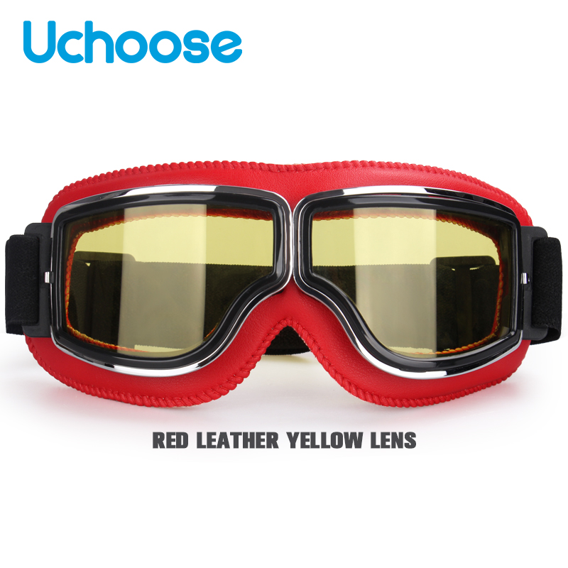 Winddichte motorhelmbril Leer Veiligheid Beschermend Antireflectie Motocross Cross-country Steampunk Glas Verschillende stijlen