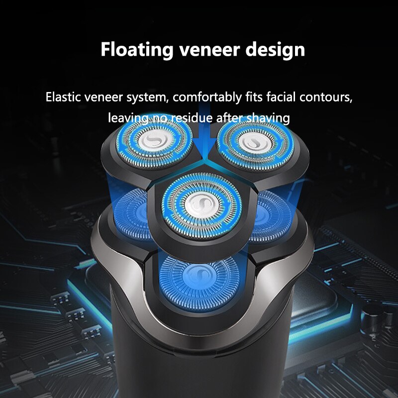Autocure Smart USB Rechargeable Razor Full Body Washing Three-head Floating Razor Rechargeable Electric Male Shaver