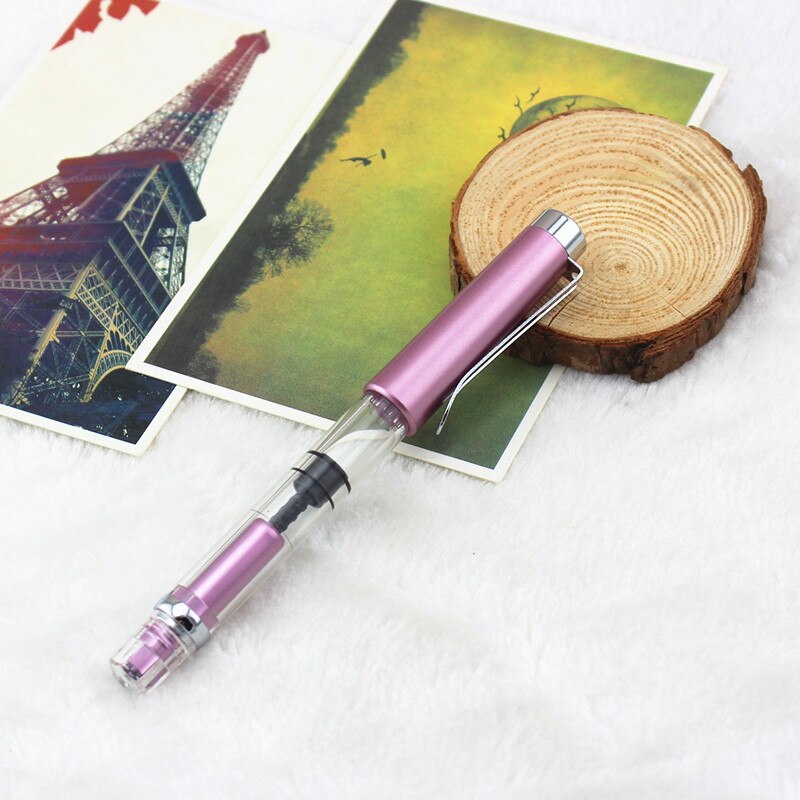 luxury school Office Fountain Pen Writing Transparent Piston Fountain Pen Demonstrator Fountain Pen: Burgundy / F