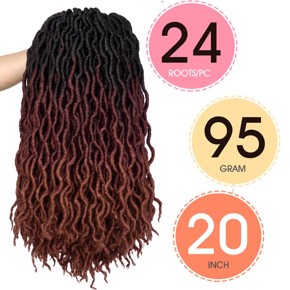Silike 20inch Goddess Faux Locs Crochet Braids 24 Roots Wave Synthetic Crochet Braiding Hair Extensions For Black Women