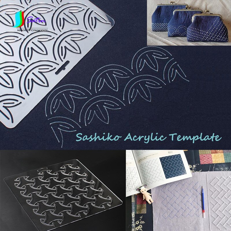 Transparent Big Size Acrylic Template for Cushion Pattern DIY Sewing Sashiko Embroidery Patchwork Pressure Line Template S0007H