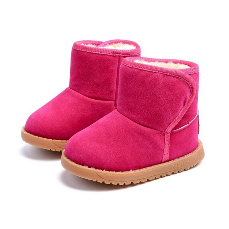 Winter kind sneeuwlaarzen schoenen warme baby meisjes jongens sneeuwlaarzen schoenen flock pluche jongens enkellaarsjes baby kinderschoenen: 888 rode / 7