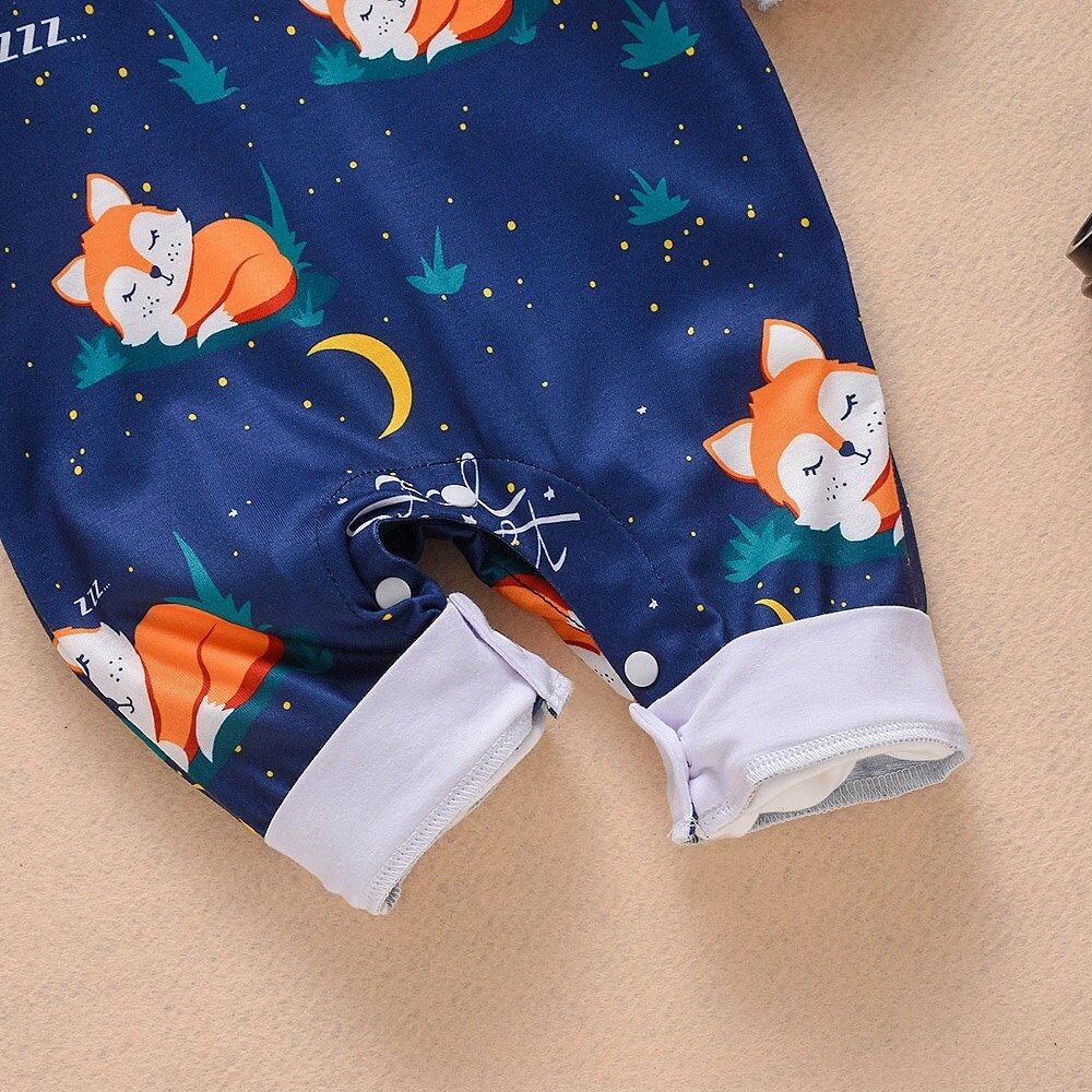 Born Kids Baby Boy Girl Long Sleeve Casual Infant Animal Cute Printed Cotton Hoddies Rompers Winter Romper Playsuit Clothes