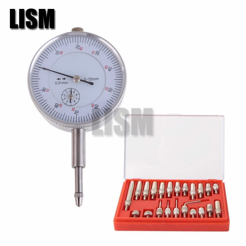 Dial Indicator 0-10mm Lug Back Test Gauge 22Pcs M2.5 Thread Tip For Dial & Test Indicators Steel Dial Indicator Point Set: Indicator Point Set