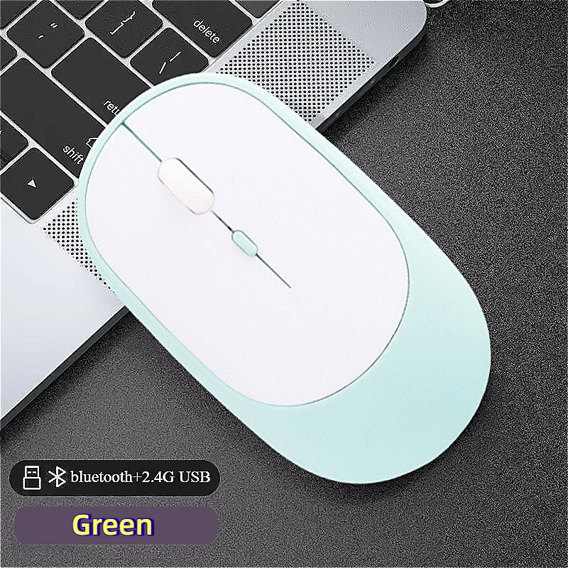 MINGCVIL Drahtlose Maus Bluetooth USB Stille Mäuse Einstellbare DPI Ergonomisches Wiederaufladbare Gaming Maus Für Xiaomi Tablet: WHITE