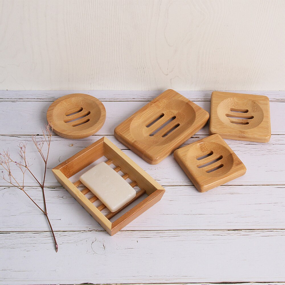 Plateau porte-savon en bois de bambou naturel, conteneur, plaque de douche, accessoires de salle de bains, Support, boîte en bois naturel