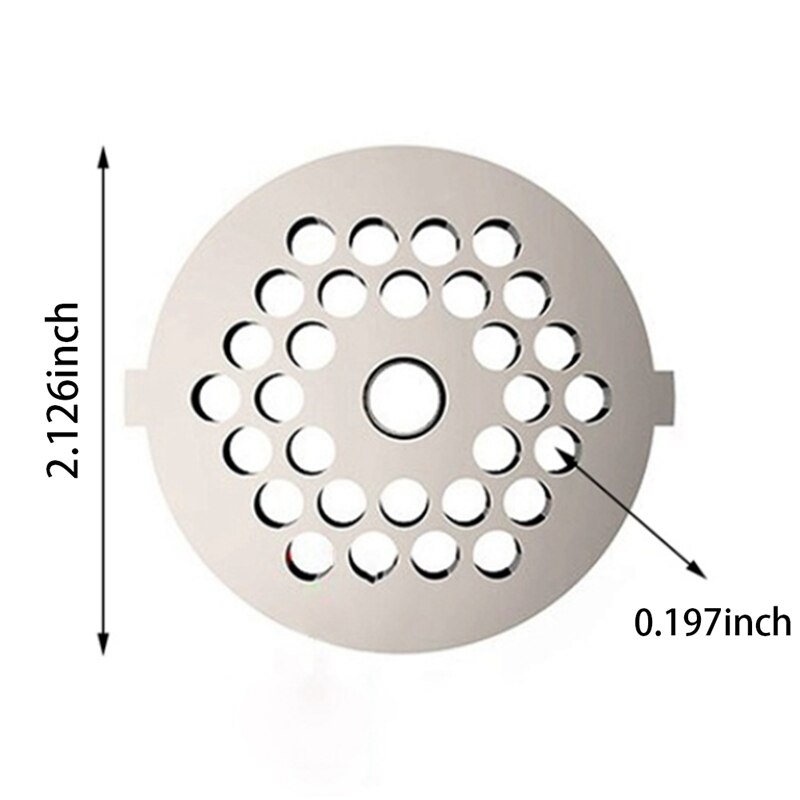 Meat Grinder Attachment, Mincer Plate Disc Knife 5mm and 7mm, Hole Meat Grinder Parts, Kitchen Appliance (2 PCS)