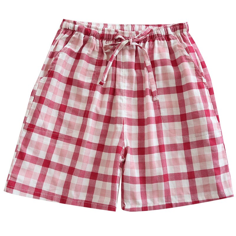 Shorts for Couple Women Cotton Sleep Bottoms Plaid Shorts Comfy Elastic Waist Home Pants Men Ladies Pajama Pants Beach Pants