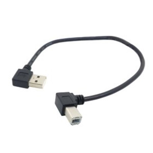 Left Angled USB 2.0 A Male to Left Angled B Male 90 degree Printer Scanner Cable 20cm