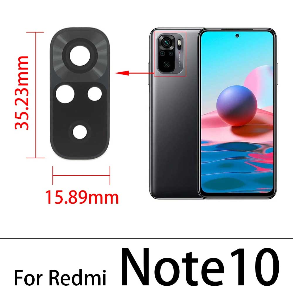 2 sztuki / partia ， Szklany obiektyw tylnego aparatu dla Xiaomi Redmi Note 10 10s Pro 11 Pro 11T 11s 11E 4G 5G z naklejką samoprzylepną: Rose