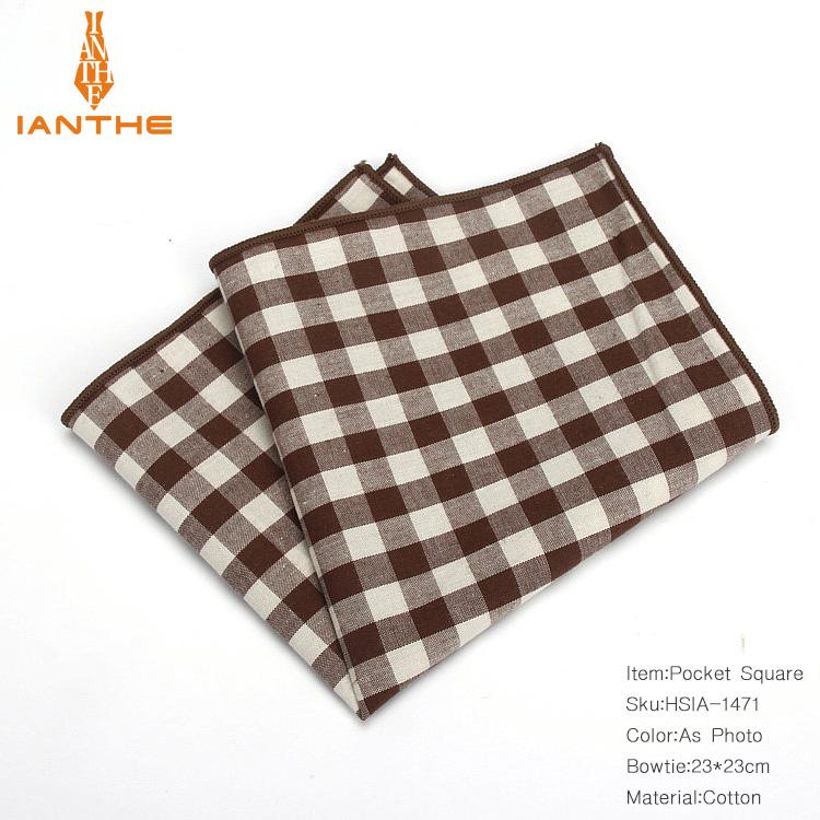 Casual mannen 100% Katoen Zakdoeken Geweven Plaid Pocket Vierkante Mannelijke Bruiloft Zakdoek Handdoeken Hanky Corbatas: IA1471