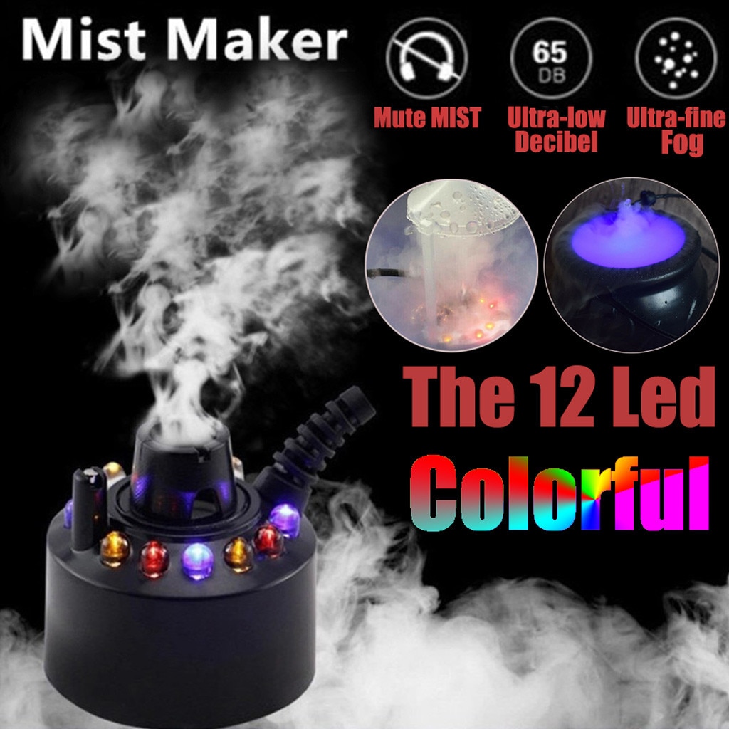 Tåge maker røg tåge maskine farve skiftende fest prop med 12 led farve skiftende fest prop hjem dekoration #ly