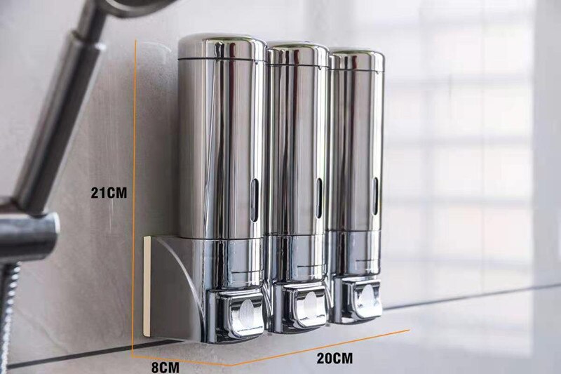 Bathroom Wall-Mounted Stainless Steel Shampoo Bottles Soap Dispenser Bathroom Soap Box Bath Soap Dispensor Bathroom Accessories: Bright color C