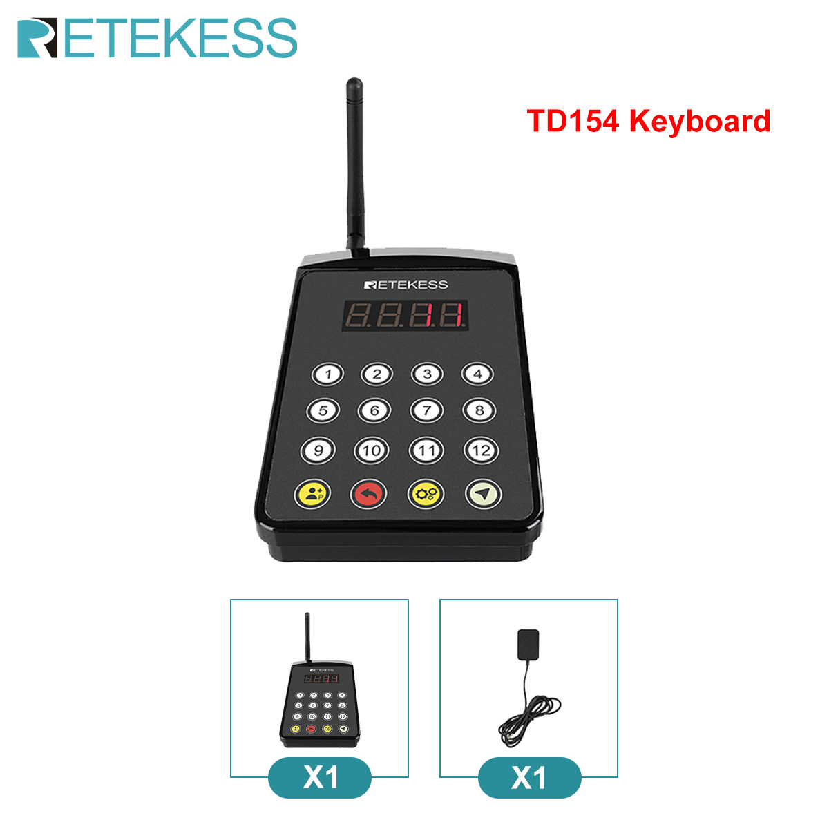 RETEKESS 1 Pcs Touch Keyboard Transmitter For TD154 Restaurant Pager Wireless Watch Pager System Kitchen Coffee Bar Hotel Club: Default Title