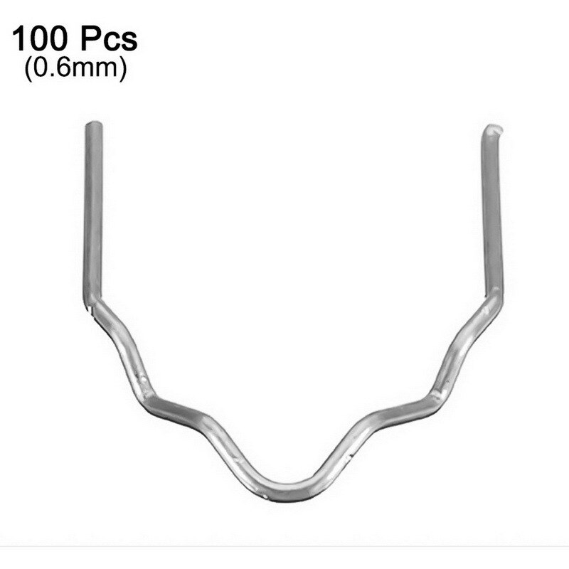 100/500Pcs Nietmachine Plastic Reparatie Standaard Pre Cut Wave Nietjes Bumper Carrosserie Reparaties 0.8Mm Wave Nietjes rvs: D 0.6mm 100pcs