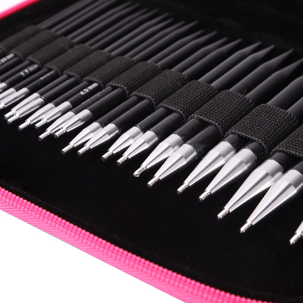 Circular Knitting Needles Set Interchangeable Crochet Hook Needles Aluminum Crochet Yarn Knitting Kit DIY Weaving Sewing Crafts