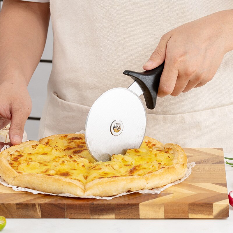 stainless steel pizza roller cutter, round pizza cutter, household pizza cutter, pizza cutter pizza shovel
