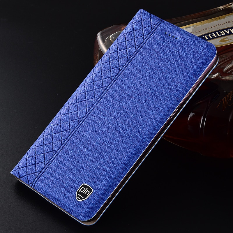 Case for Meizu M8 Plaid style Canvas pattern Leather Flip Cover for Meizu M8 Lite cases Coque