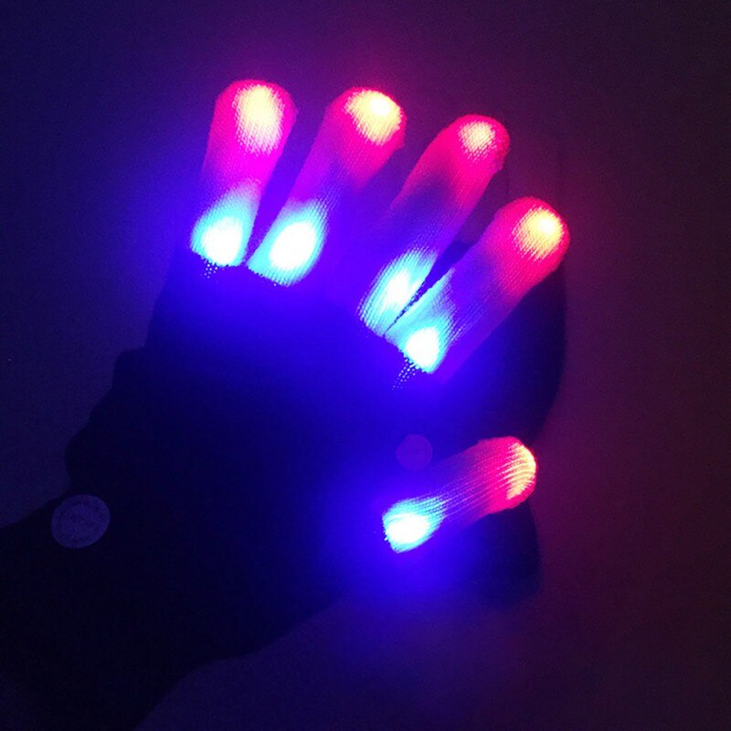 Flashing Gloves LED Glow Light Up Finger Lighting Xmas Dance Gloves Party Rave Helloween Party Star