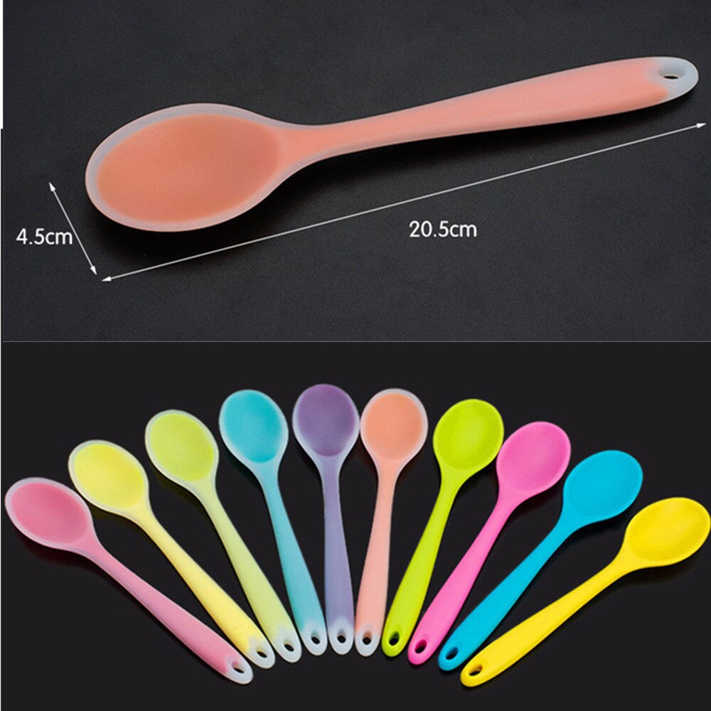 Gâteau beurre spatule Silicone cuillère cuillère à mélanger ustensiles de cuisine à Long manche vaisselle cuisine soupe cuillères mélangeur outils de cuisson