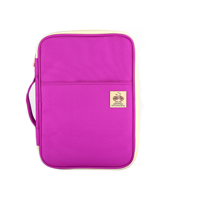 A4 Document maquillage sacs multi-fonctionnel produits de classement Portable sac étanche pour cahiers stylos mallette d'ordinateur voyage: purple