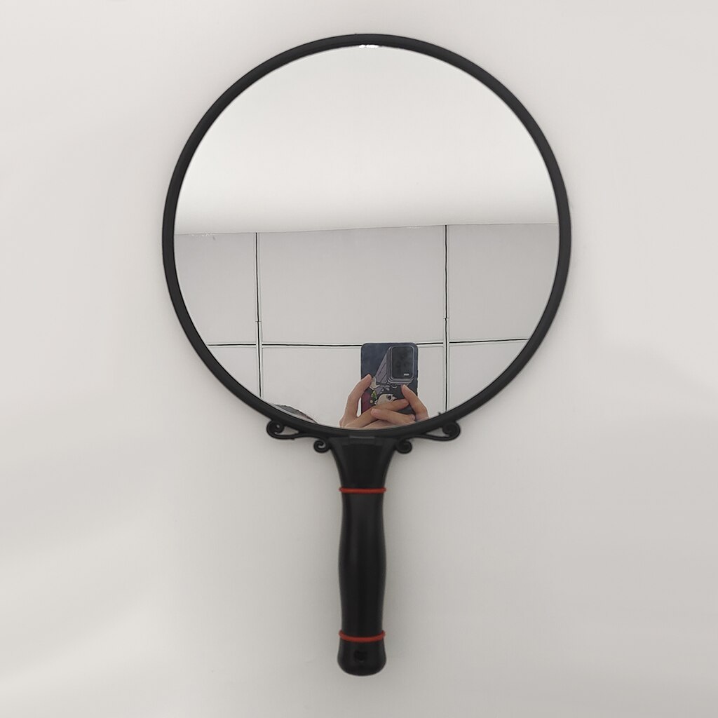 Round Hand Mirror Makeup Large Handheld Mirror with Handle for Hairdressers