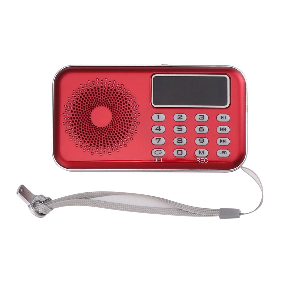 Digital FM Radio Micro SD/TF USB Disk Mp3 Radio LCD Display Internet Radio with Speaker: Red