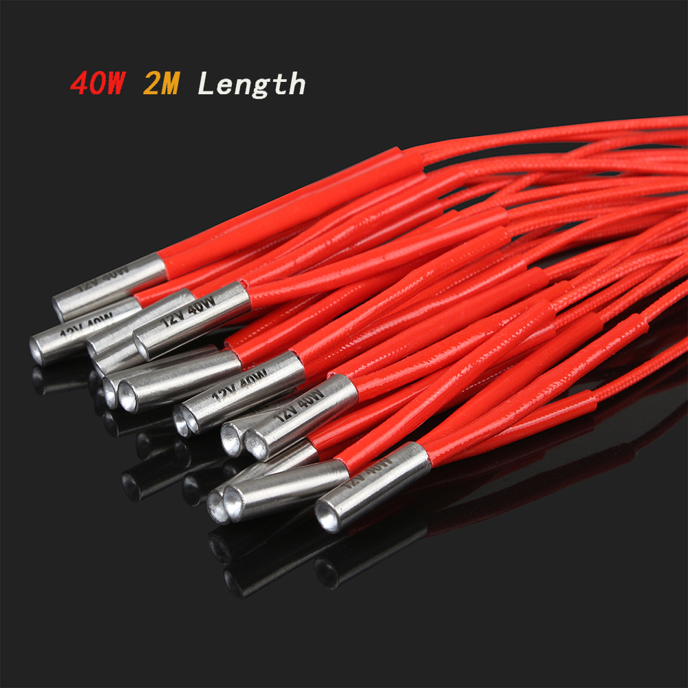 XCR 12V/24V 50W 70W wkład grzewczy części drukarki 3D Hotend rura grzewcza 6*20mm wysoka temperatura dla E3D V6 wulkan Heaterblock: 2.2mm / WHITE