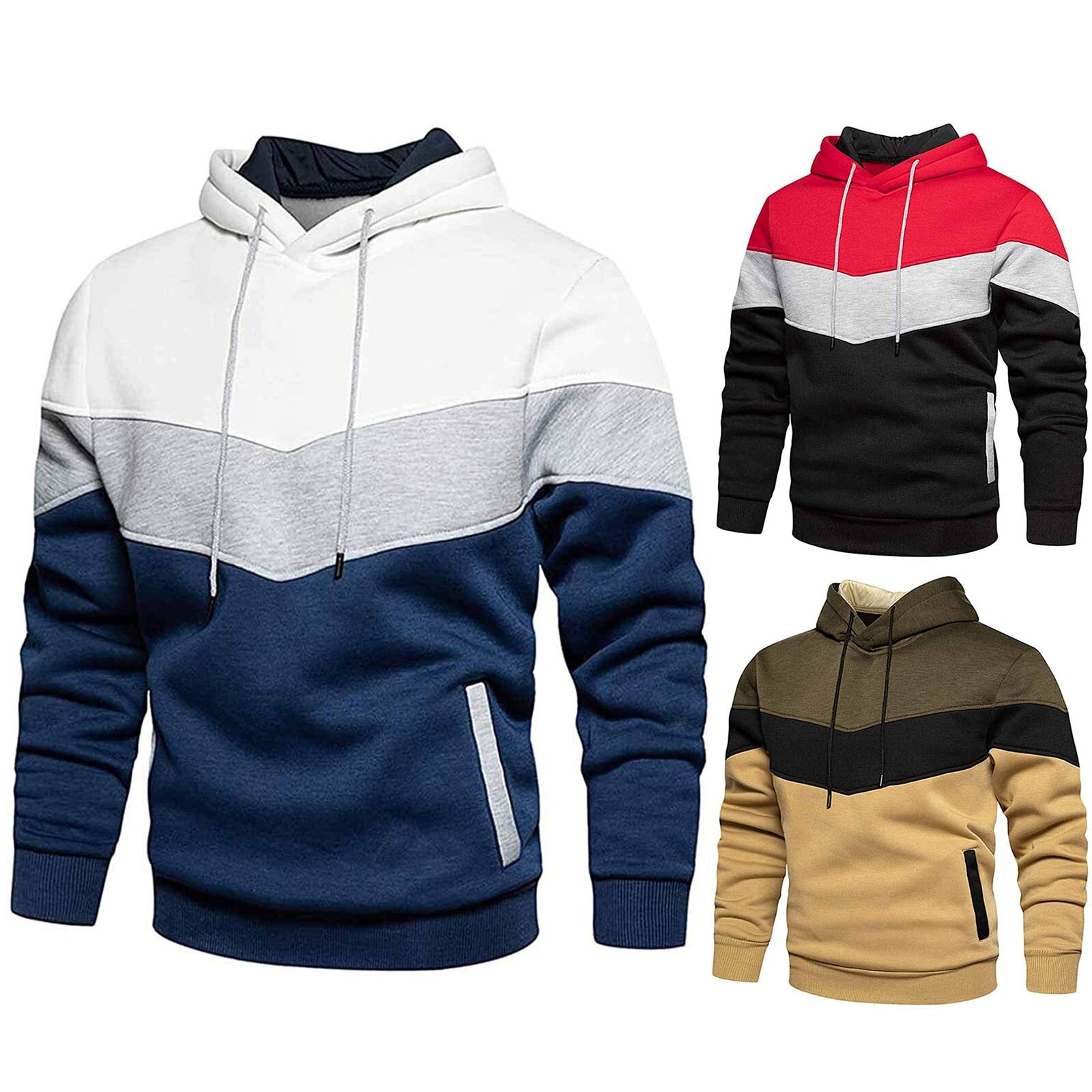 Frauen Herbst Und Winter Hoodie Sweatshirt Pullover Tops Bequeme Lange Hülse Colorblock Hoodie Männer Lauf Sweatshirt Tops