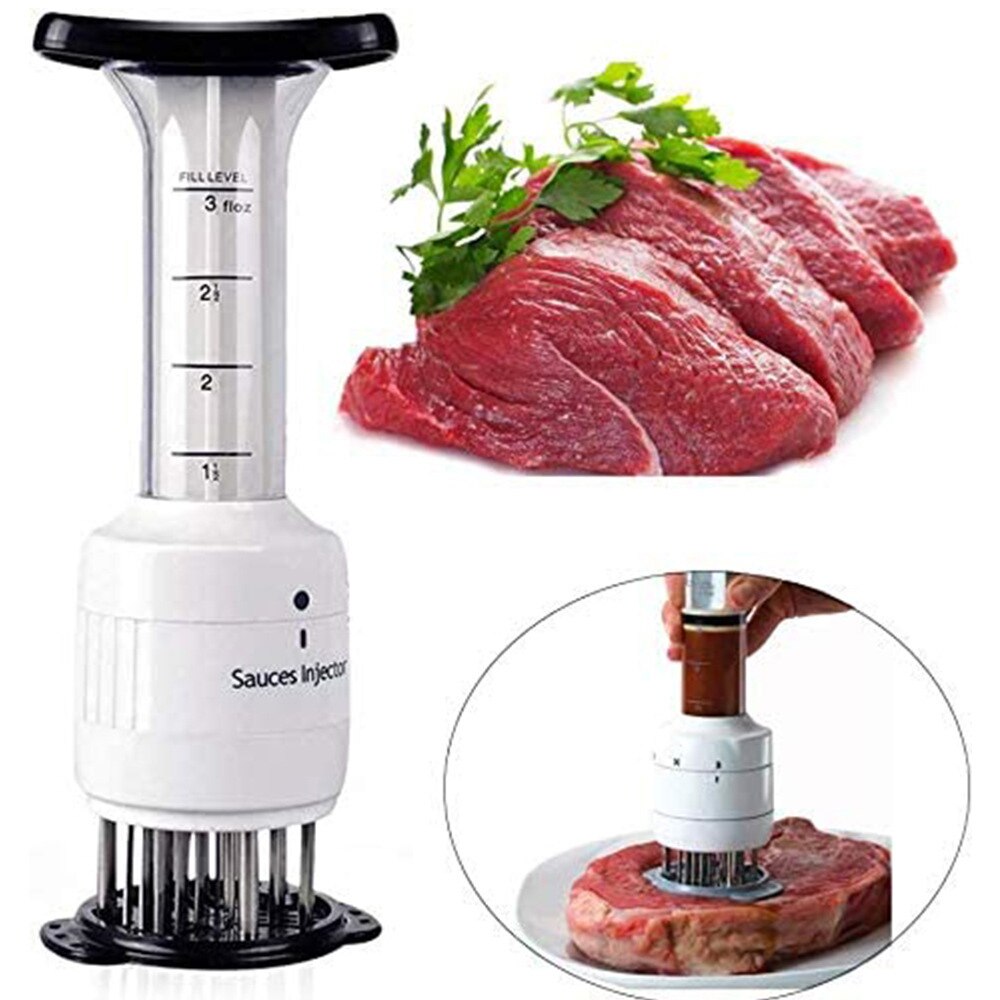 Professionele Roestvrijstalen Naald Vleesvermalser Blade Marinade Injector Professionele Vlees Injector Tenderizer Keuken Gadget