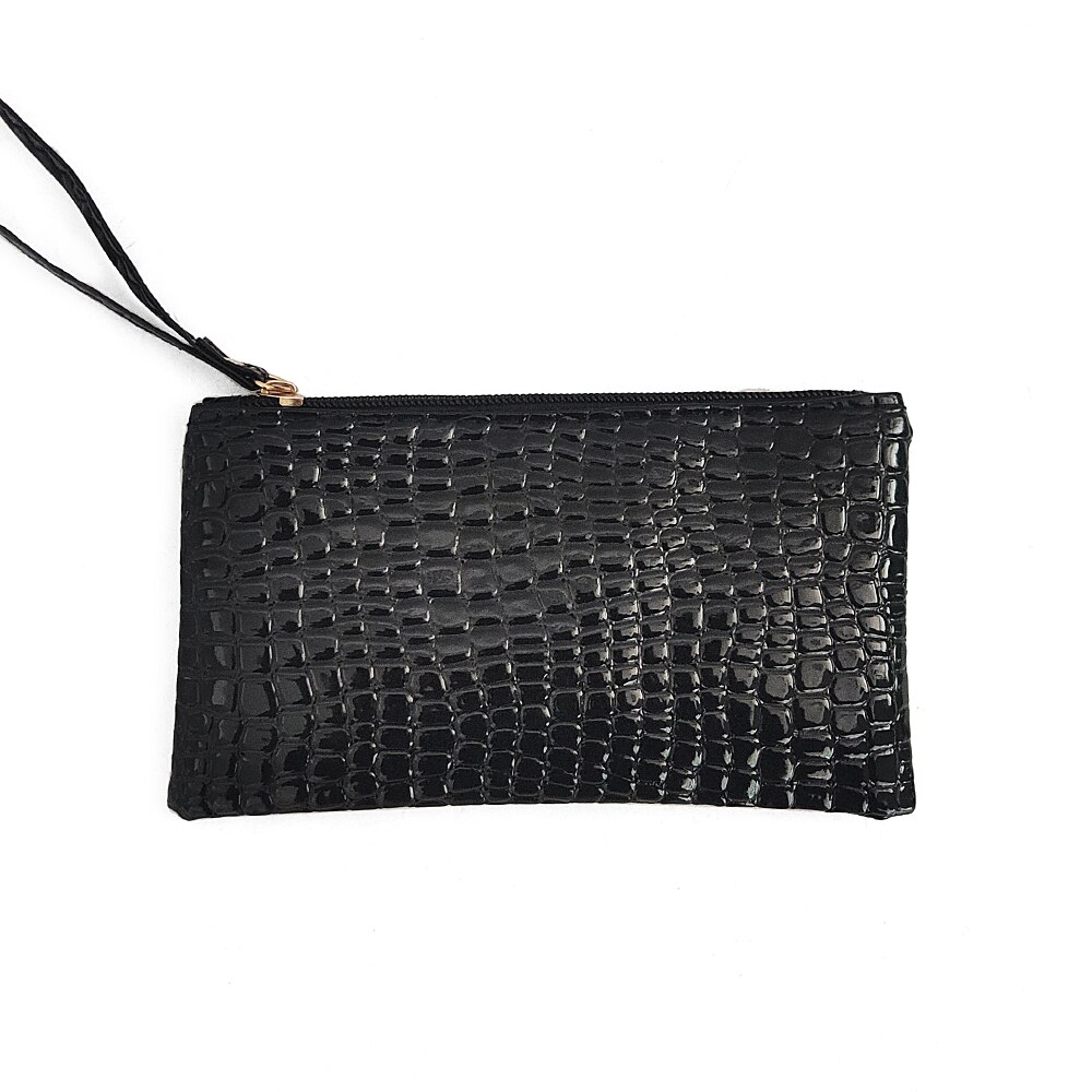 Sophitina moda feminina carteira casual xadrez zíper retângulo moedas bolsas de embreagem sacos de telefone clássico preto mini bolsas femininas e2: Default Title