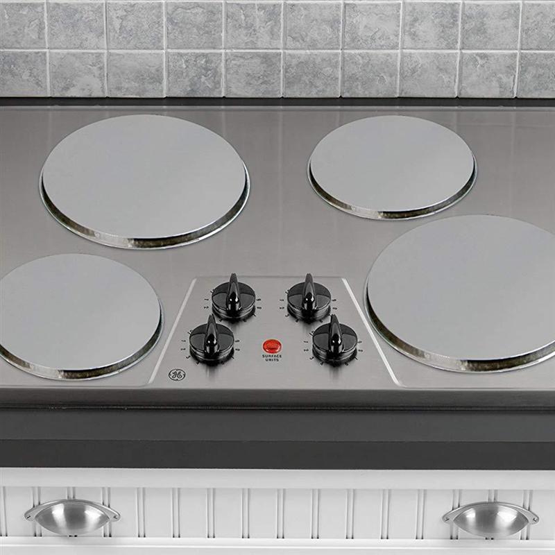 4PCS Stainless Steel Round Stove Top Cover Household Easy Clean Burner Covers Kitchen Gadget