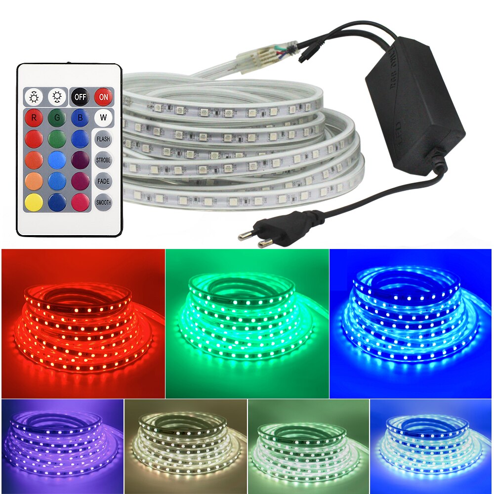 Ac 220v rgb led strip ljusregulator med fjärranvändning för 8mm 220v rgb led strip light