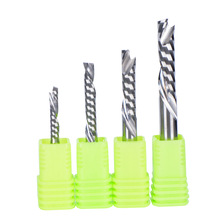 1 pièces 3.175/4/6/8mm AAA haut et bas coupe simple cannelure spirale carbure fraise outils pour Compression bois fraise fraise