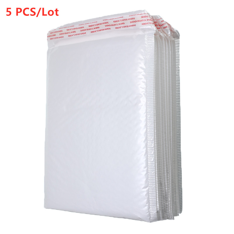 140x160mm White Foam Envelope Bag Different Specifications Mailers Padded Envelope With Bubble Mailing Bag: 5PCS