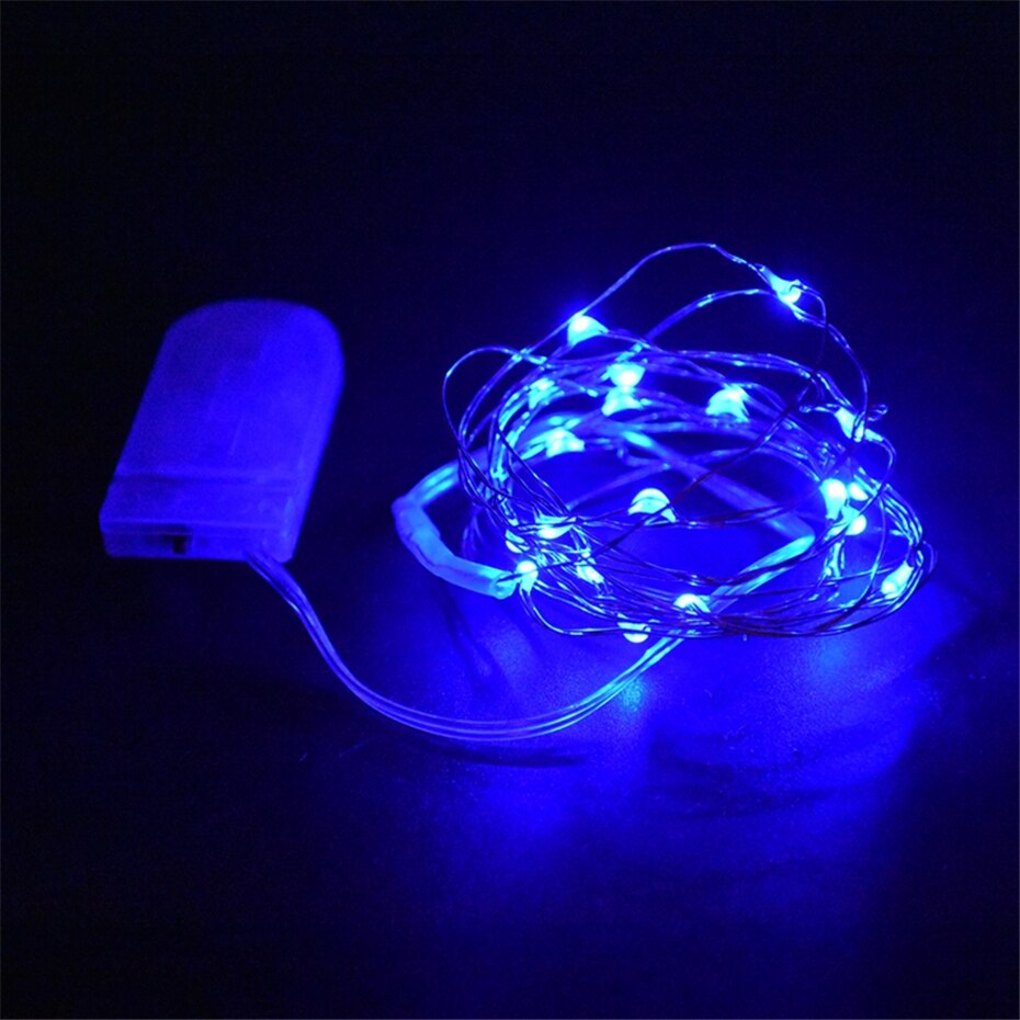 String led 7 färg serie mini dekor lampor valentine dekoration rgb girlander ljus fest sovrum bröllop: Blå