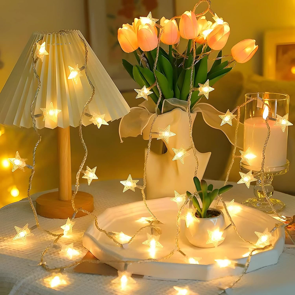 LED-Stern-Lichterkette, USB/batteriebetrieben, Lichterkette, Weihnachtsgirlande für Party, Hochzeit, Zuhause, Terrasse, Dekoration Ich bin Freien