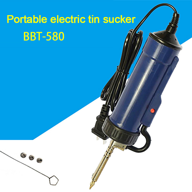 Draagbare Automatische Tin Elektrische Vacuüm Soldeer Sucker Desolderen Machine 220V 30W Elektrische Tin Zuigapparaat Eu Met Nozzle