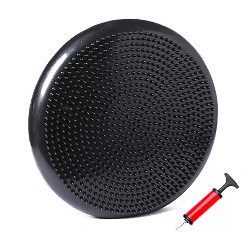 PVC Inflatable Yoga Ball Cushion Balance Pad Massage Fitness Balls Practice Feet Universal Durable Pilates Equipment With Pump: black