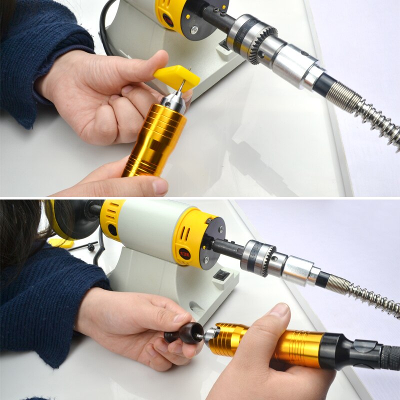 Rotary Angle Grinder Attachment Flexible Flex Shaft +Drill Chuck Handpiece For Power Electric Drill Tool