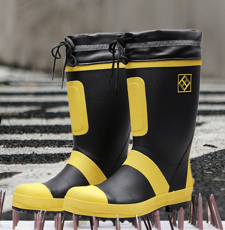 homme bottes de pluie taille 50 chaussures homme chaussures de pluie hauteur augmentée chaussures à semelles compensées haut bottes en caoutchouc couleur mixte travail chaussure