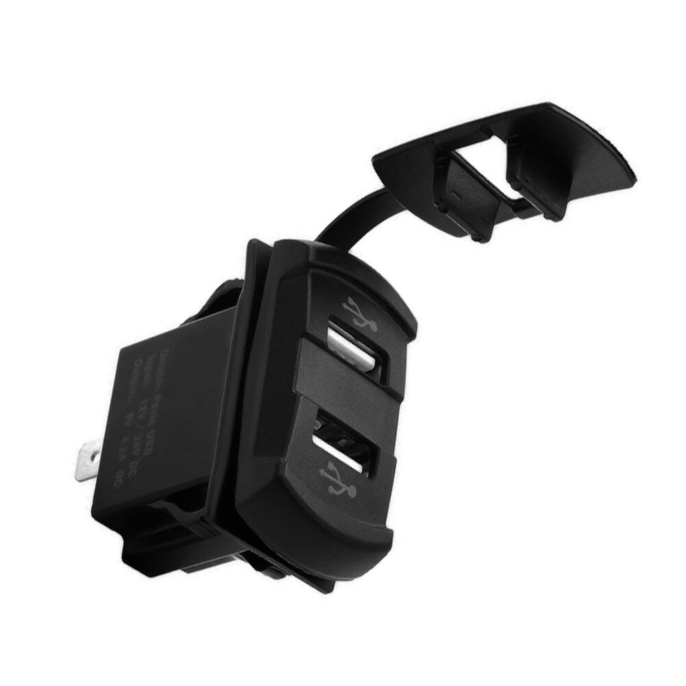 12V Lader Boot Dual Usb Aansluiting Rocker Switch Panel Met Spanning PA66 Nylon Zwart