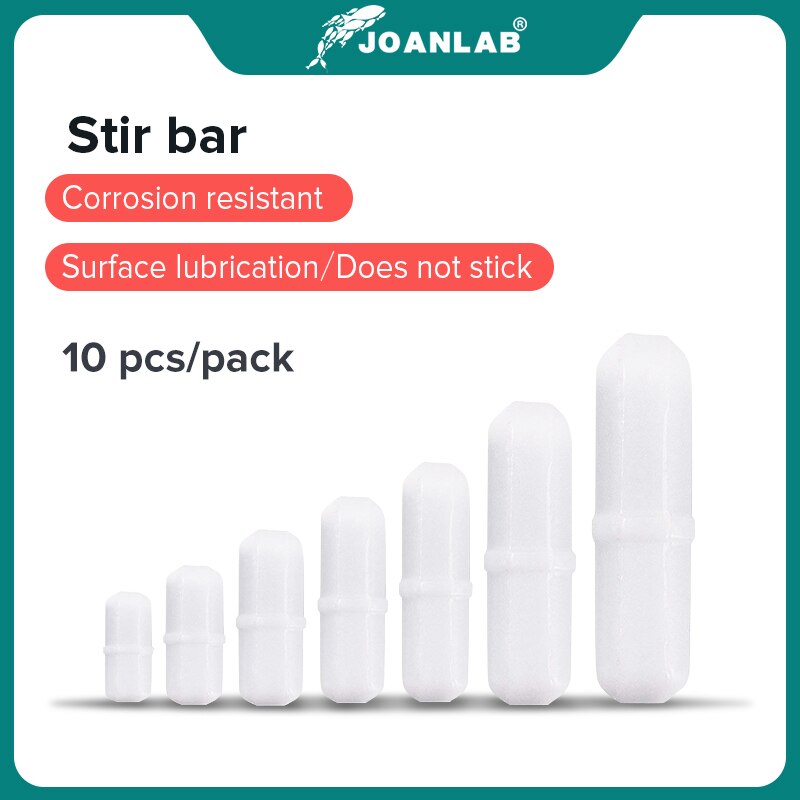 JOANLAB Official Store Magnetic Stirrer Stir Bar Size 15mm 20mm 25mm 28mm 30mm 35mm PTFE Magnetic Stirrer Mixer Stir Bars 10 pcs