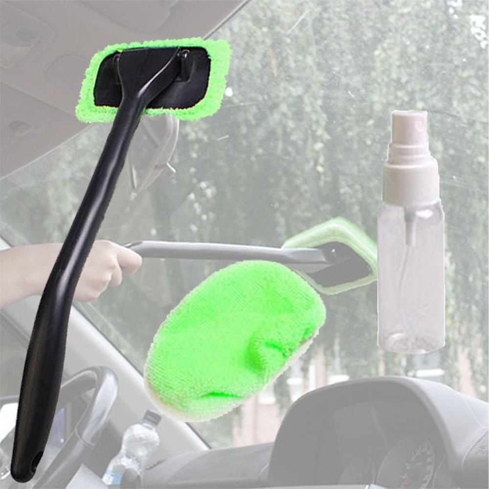 Microfiber Auto Window Cleaner Lange Handvat Wasstraat Borstel Window Ruitenwisser Cleaner Car Cleaning Tool AD013