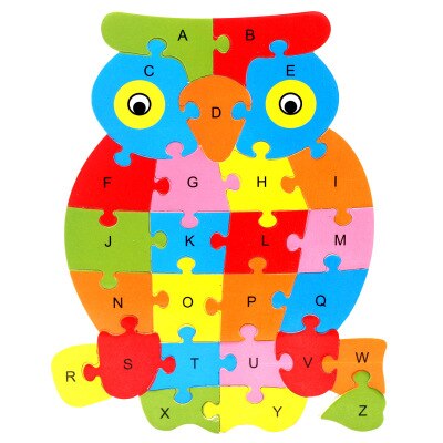 Holz Tier Elefanten Dinosaurier ABC Alphabet Lernen Puzzles Jigsaw Intelligenz Spiele Spielzeug Für Kinder Kinder: Grau