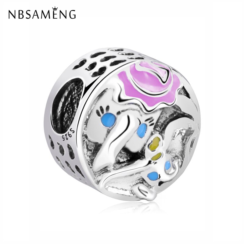 100% 925 Sterling Zilveren Kralen Voor Sieraden Charms Originele Hart Hollow Olifant Moeder & Dochter Fit Armbanden Charm