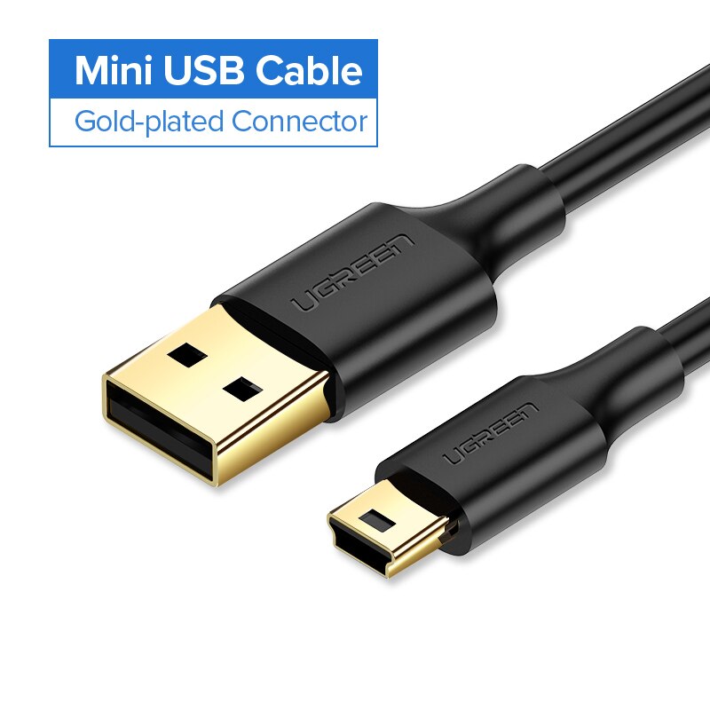Ugreen Mini USB Cable Mini USB to USB Fast Charging Data Cable for MP3 MP4 Player Car DVR GPS Digital Camera HDD 24k Gold Plated: 1m
