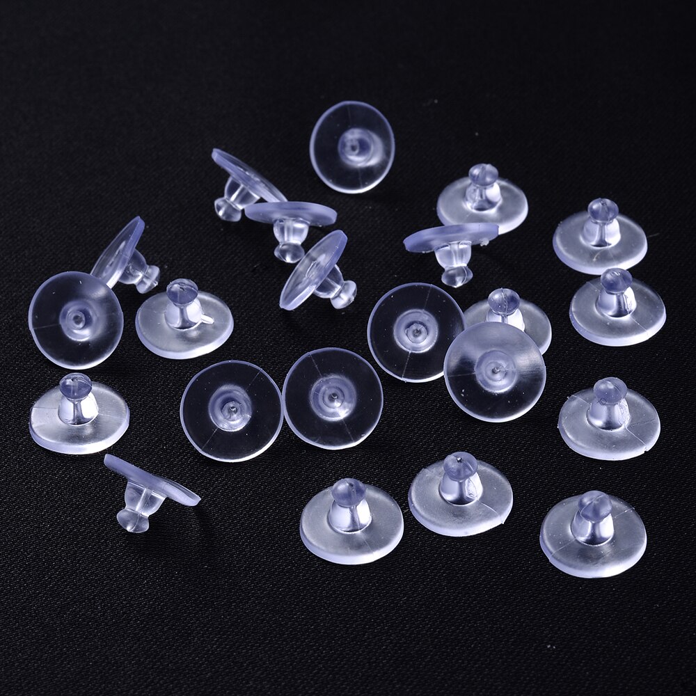 iYOE 500pcs Transparent Soft Silicone Rubber Earring Back Ear Stopper Clasp For Making Earring DIY Jewelry Findings