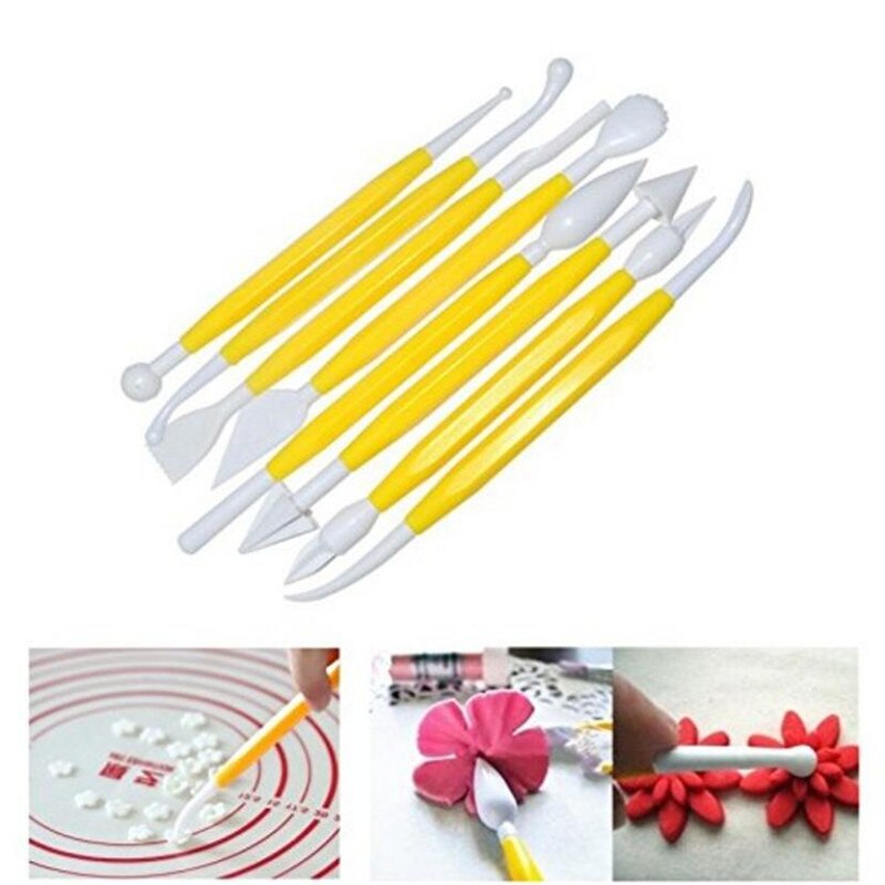 Outil artisanal de cuisson en plastique, bricolage, 8 sucrier artisanat Fondant gâteau sculpture de pâtisserie, coupe chocolat décoration fleur en forme d&#39;argile